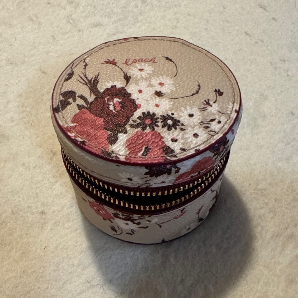 Coach Small Round Floral Jewelry Case